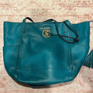 Oversized Michael Kors tote like bag - computer size - teal